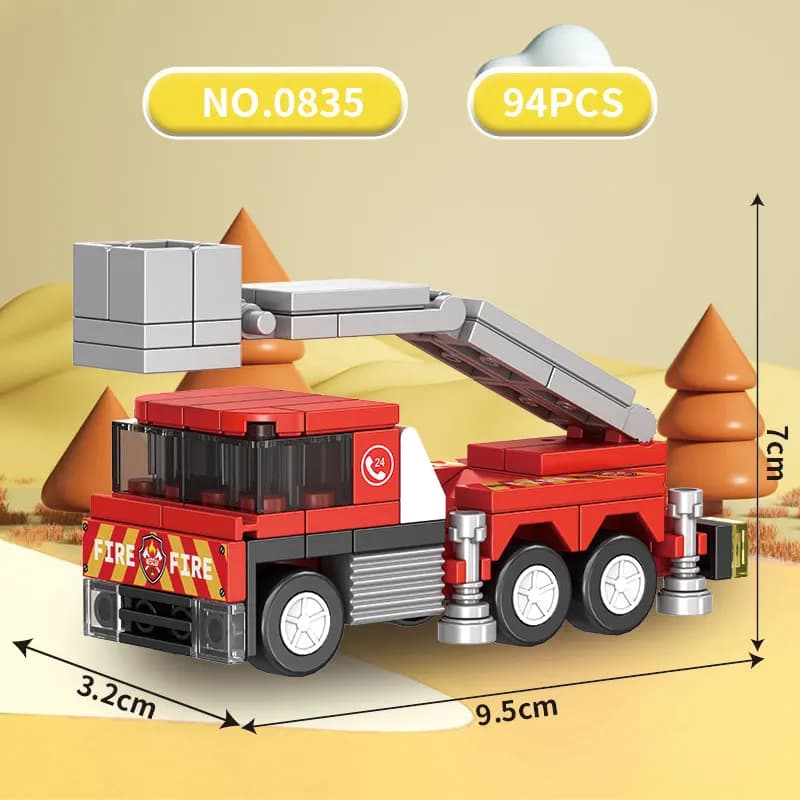 8 jouets puzzle, blocs de construction, voitures coulissantes, véhicules de simulation sur le thème 