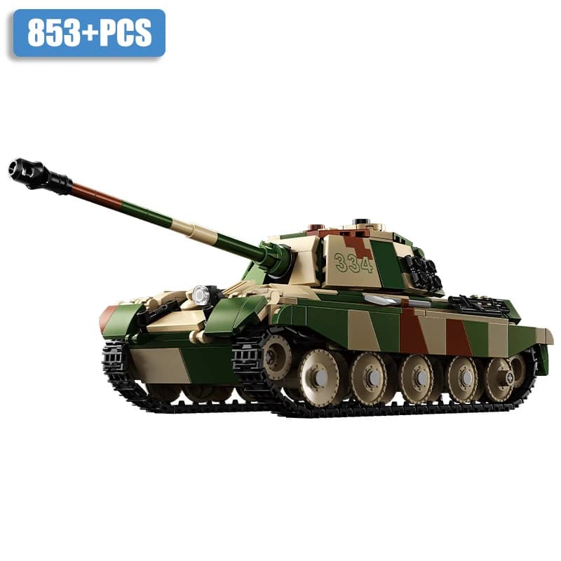 Jouet de construction de char militaire « Tiger King » pour l'assemblage de puzzles et le développem