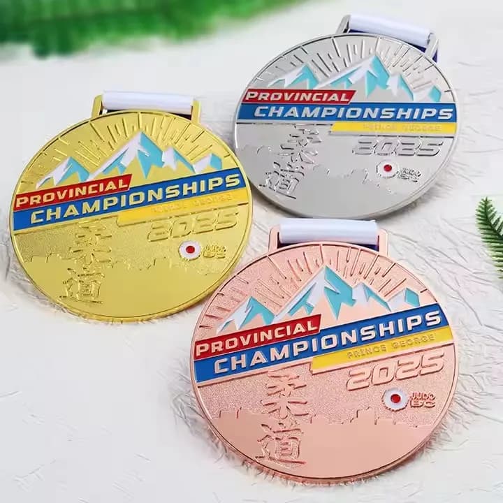 Médaille personnalisée ronde Double face Logo émail alliage de Zinc médailles métalliques Medallas 2