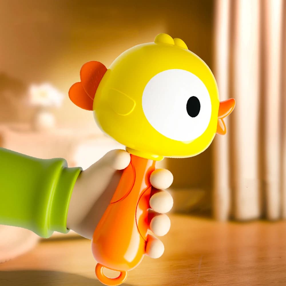 Hochet de dessin animé, jouet sensoriel pour nouveau-né, clochette précoces Ed à mâcher sûre pour ca