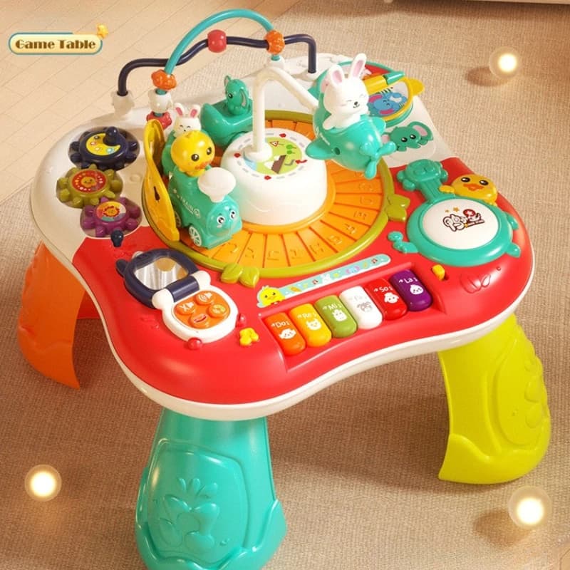 Table de jeu multifonctionnelle pour enfants, Train électrique pour l'éducation précoce, apprentissa