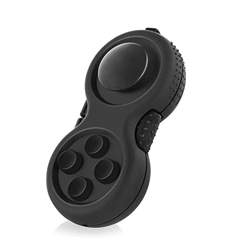 Jouets Fidget Pad noir, contrôleur classique avec 8 fonctions, jouets sensoriels, soulage le Stress,
