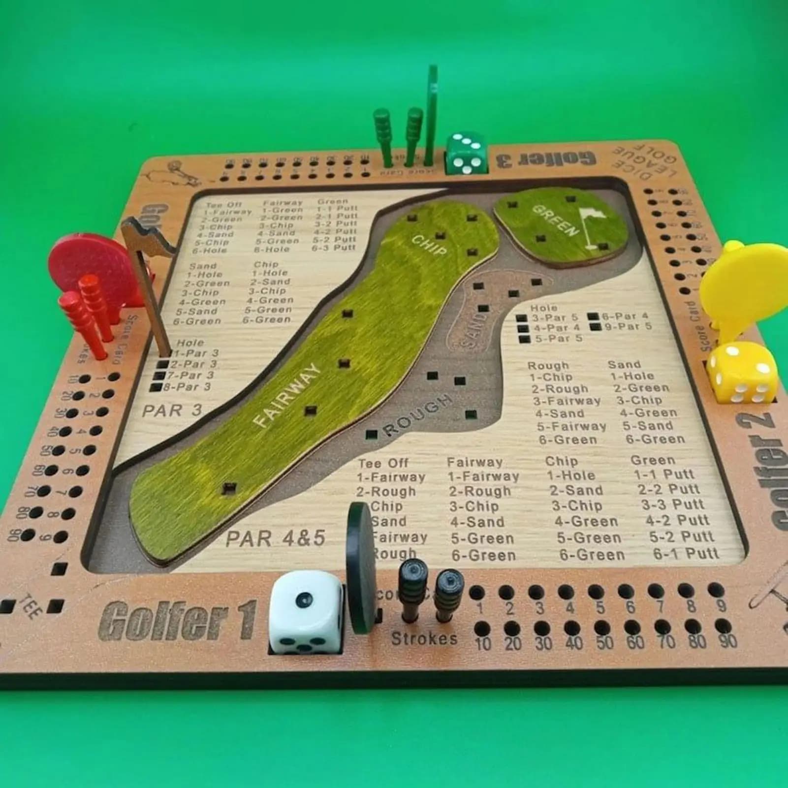 Jeu de dés de Golf en bois, jouet de Golf stimulant, jeux de fête pour 1 à 4 joueurs, adultes, table