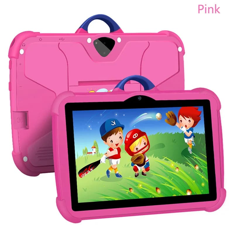 Tablette PC pour enfants de 7 pouces avec Android 13 Quad Core 4 Go de RAM 64 Go de ROM Apprentissag