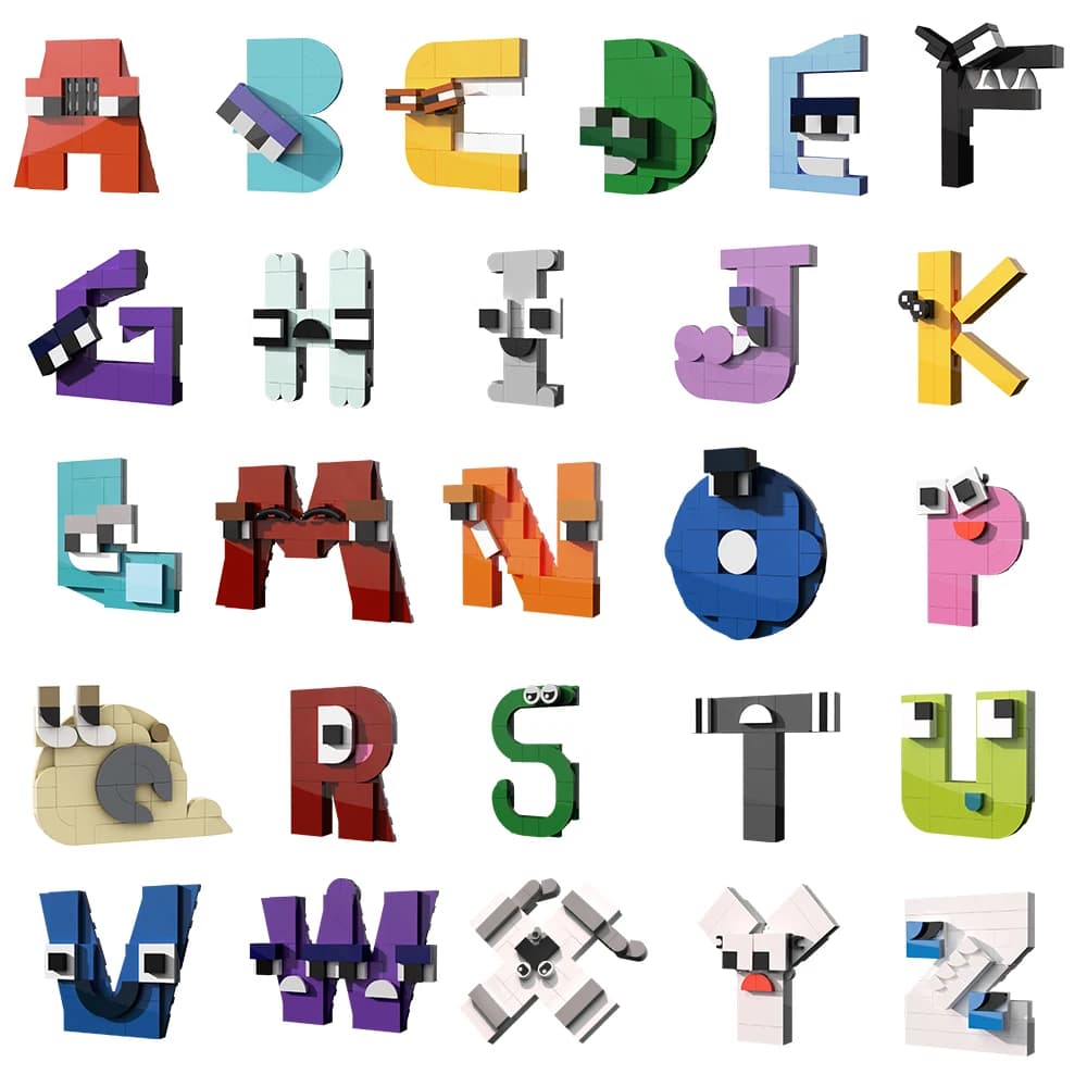 Gobricks MOC lettres Lore A-Z 26 Alphabet anglais blocs de construction ensemble lettres de légende 
