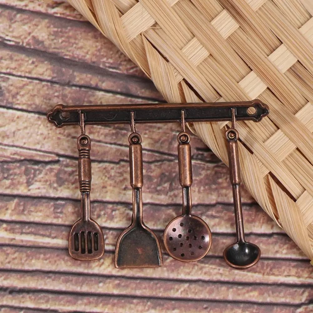Bouilloire 1:12, mini-ustensiles de cuisine, ensembles d'ustensiles de cuisson en alliage, kit de cu