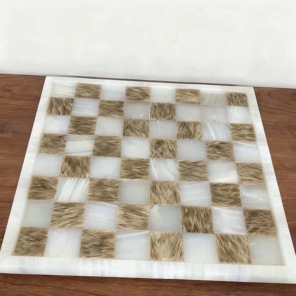 Plateau de jeu moderne en marbre de luxe, plateau à grille en mosaïque pour échiquier, salle de styl