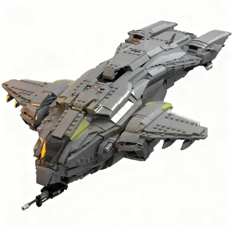 1884PCS MOC Game Movie Halo Series D77 Tc Pelican Model Building Blocks Creative Sci Fi Display Home