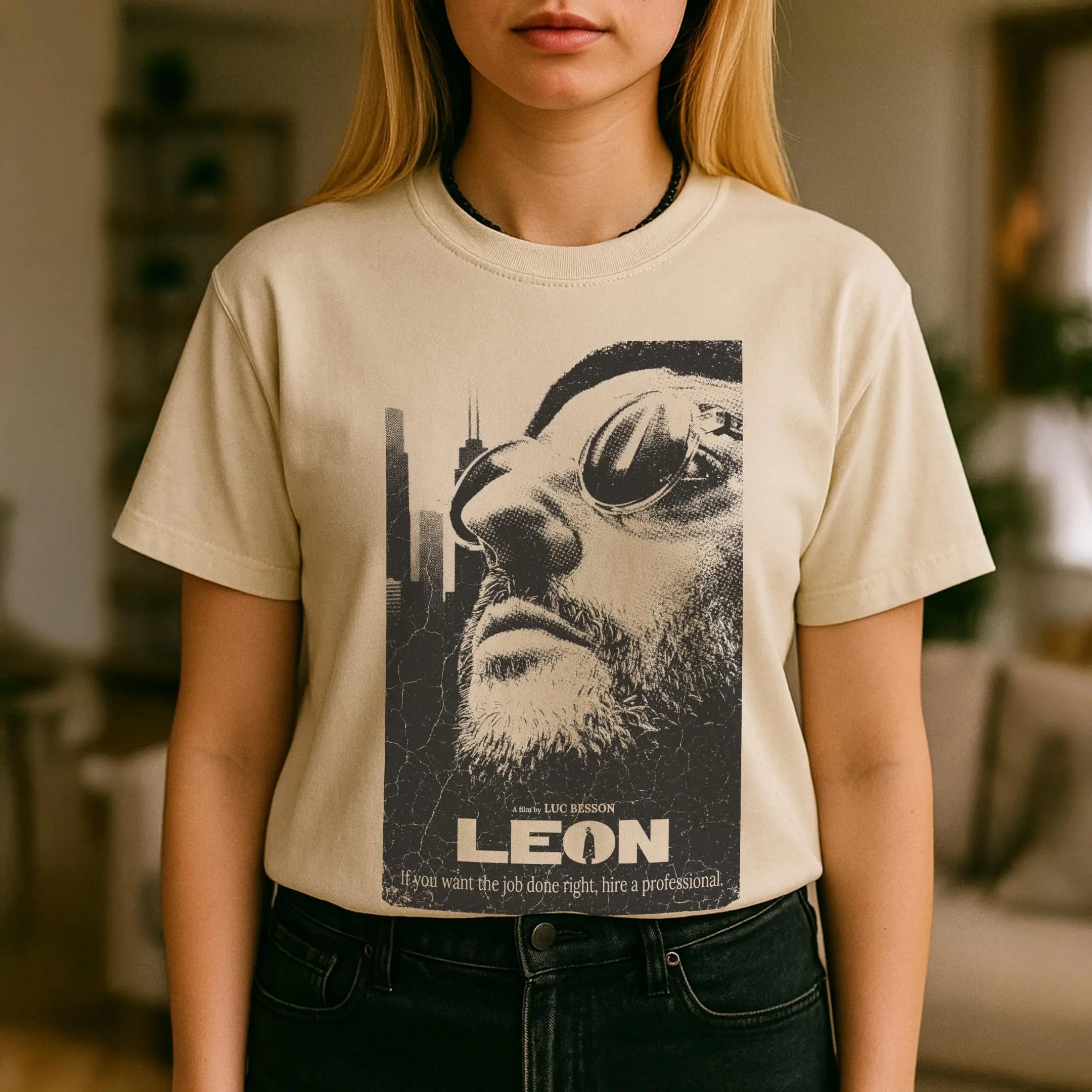 Leon le film professionnel imprimé T-shirt femmes et hommes Fans haut rigide printemps/été ample à m