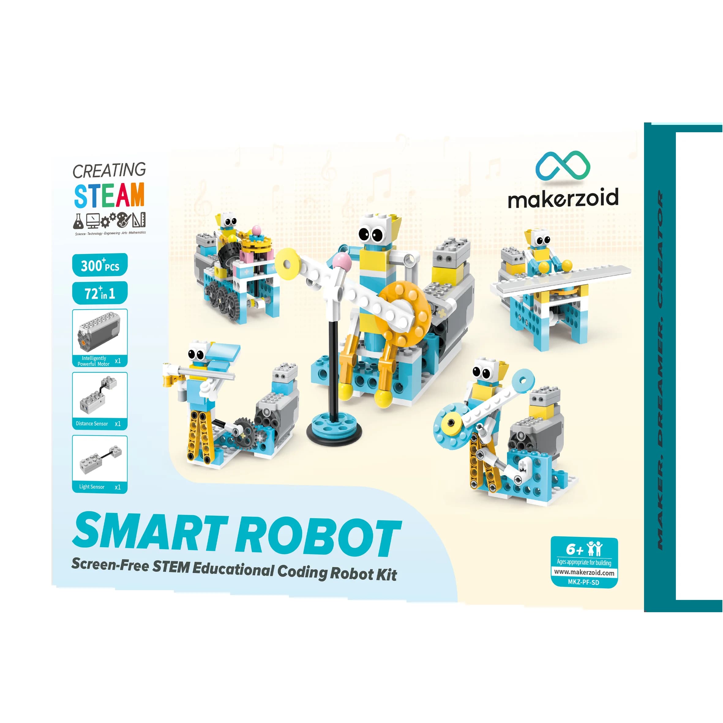 Makerzoid Robot intelligent 72 en 1, jouet STEM, Kit d'inclinaison éducatif, Kit de Robot de constru