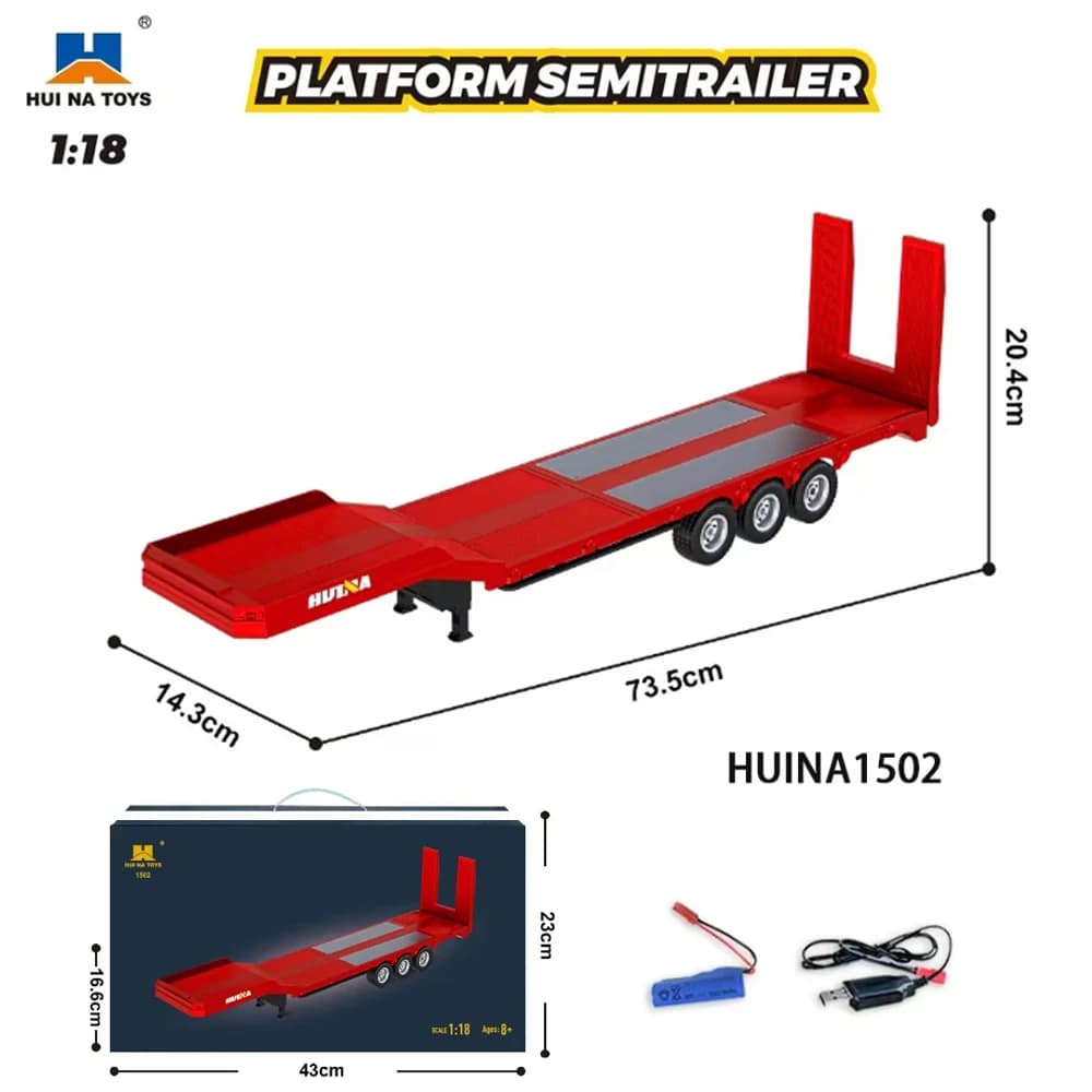 HUINA 1/18 19CH RC camion 1501 770S Scania alliage tracteur 2.4G télécommande ingénierie remorque ca