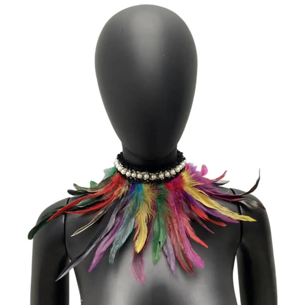 Écharpe en Fausse Plumes avec Ruban à Lacets Réglable, Costume de Danseuse, à Col, pour Cosplay, ix,
