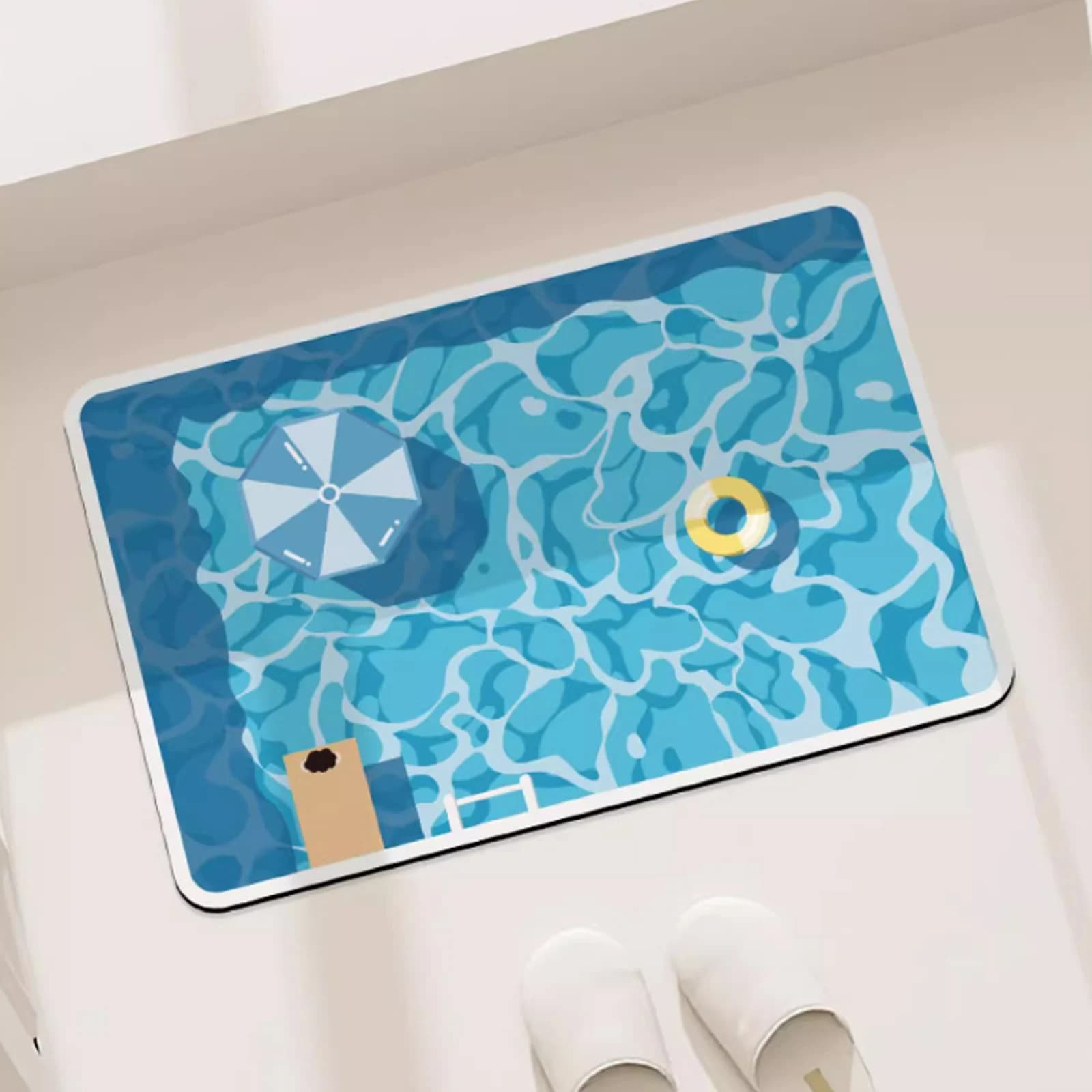 Tapis de sol antidérapant en caoutchouc pour salle de bain, tapis de sol absorbant l'eau et à séchag
