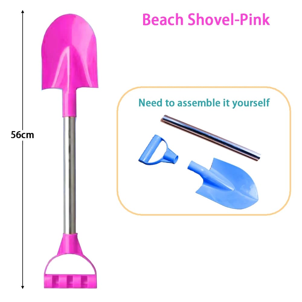 Pelle de plage pour enfants 56cm, pelle pointue en acier inoxydable, jouet sable neige, maison de je