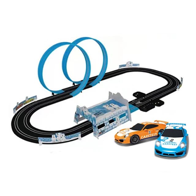 Ensemble de jouets de voie ferrée électrique, Double télécommande, piste de course de voiture, Circu