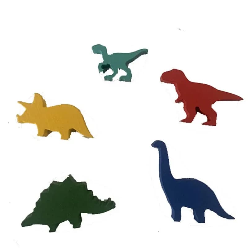 5 pièces/ensemble d'accessoires de jeu d'échecs en bois en forme de dinosaure