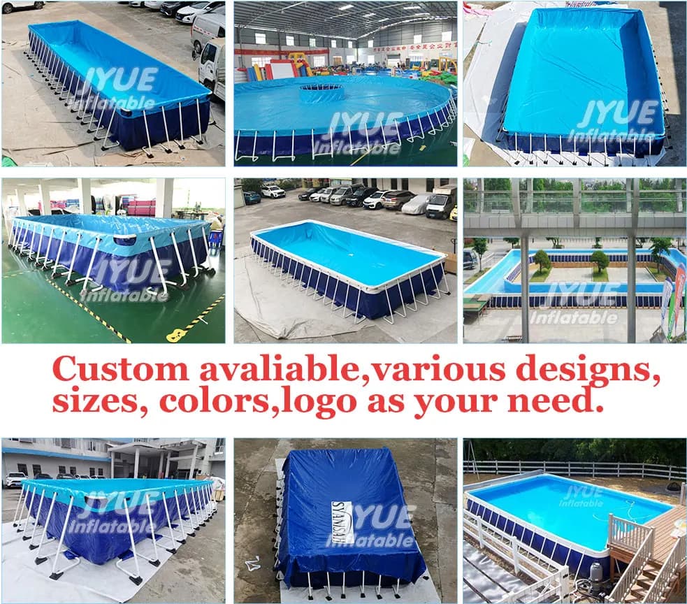 Piscine rectangulaire gonflable sur mesure de type le plus récent avec structure métallique à vendre