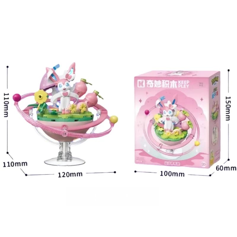 Keeppley – blocs de construction Pokémon originaux, série Eevee Evolution Family Planet, jouets éduc