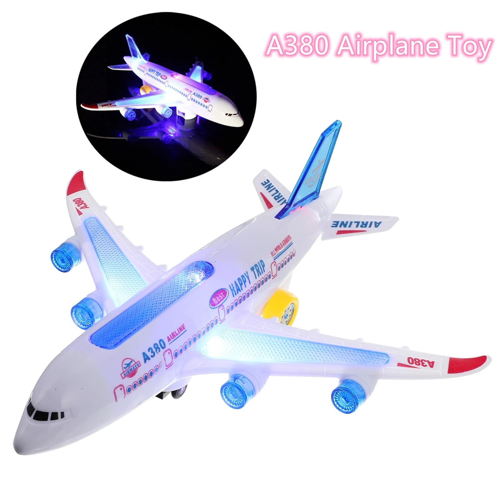 Jouet d'avion électronique avec musique, pilote automatique, son Flash, avion à Rotation automatique