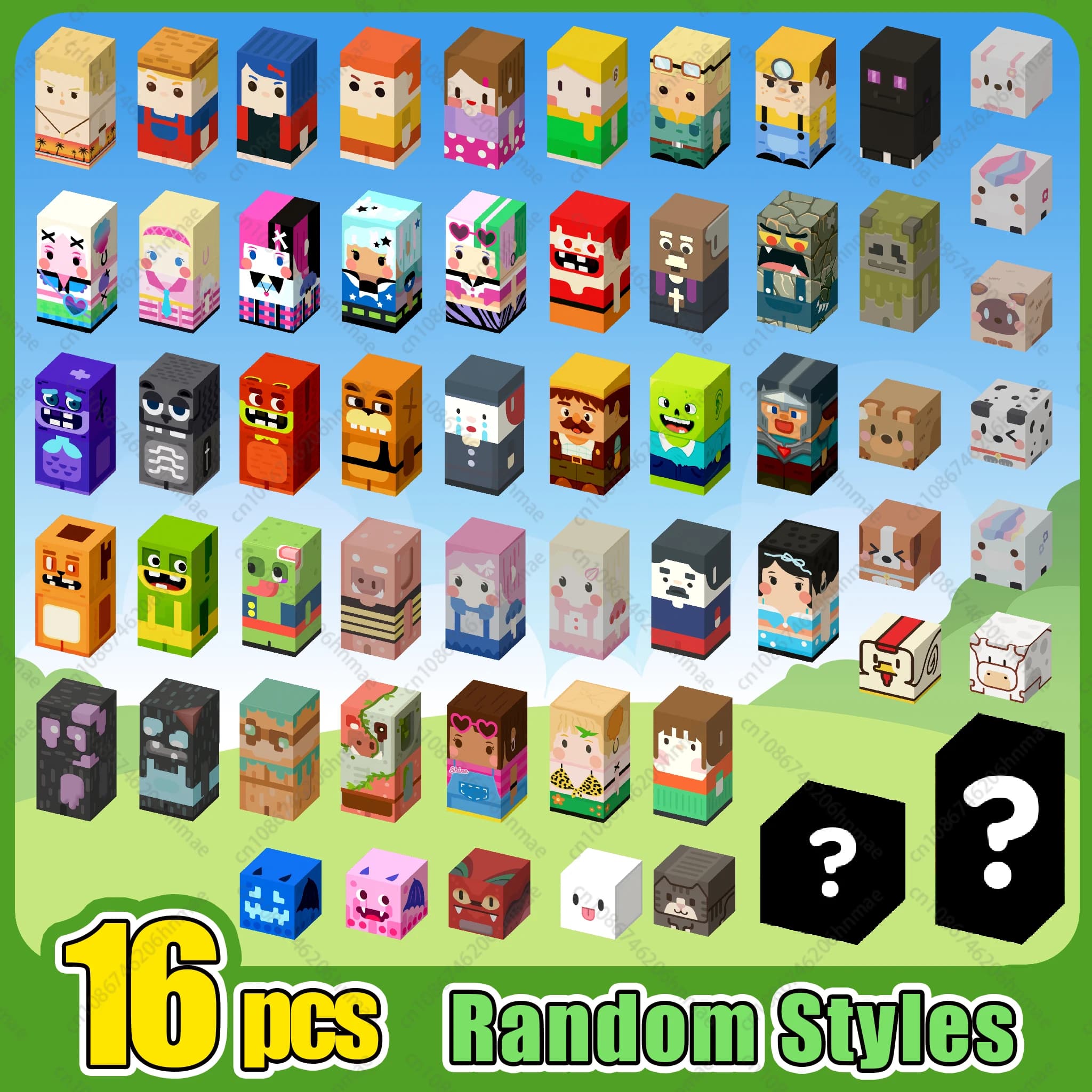 Blocs de construction magnétiques Mine World Personnages Animaux Briques Cubes STEM Jouet éducatif f
