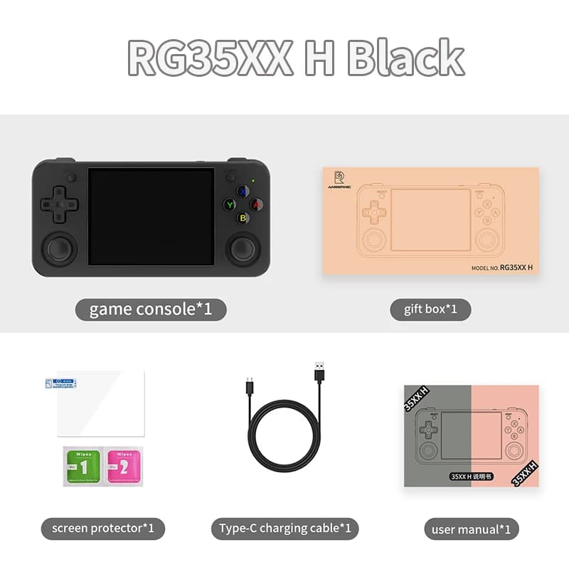 ANBERNIC RG35XX H Consoles de jeux vidéo portables Linux 3.5 pouces IPS 640*480 écran H700 lecteur d