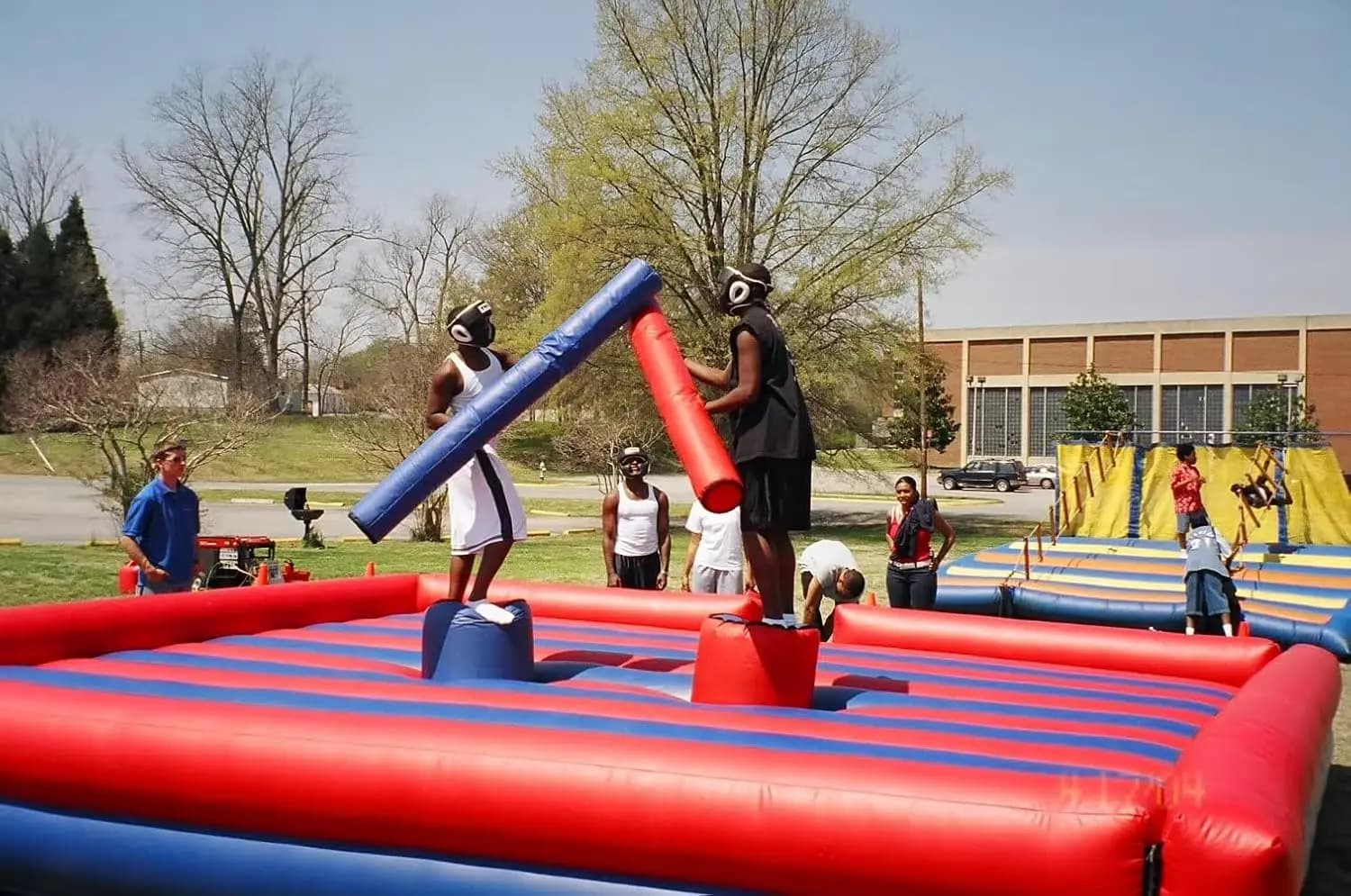 Aire de combat gonflable 4x4m pour jeux sportifs, parcours de joute, défi de combat pour adultes, je