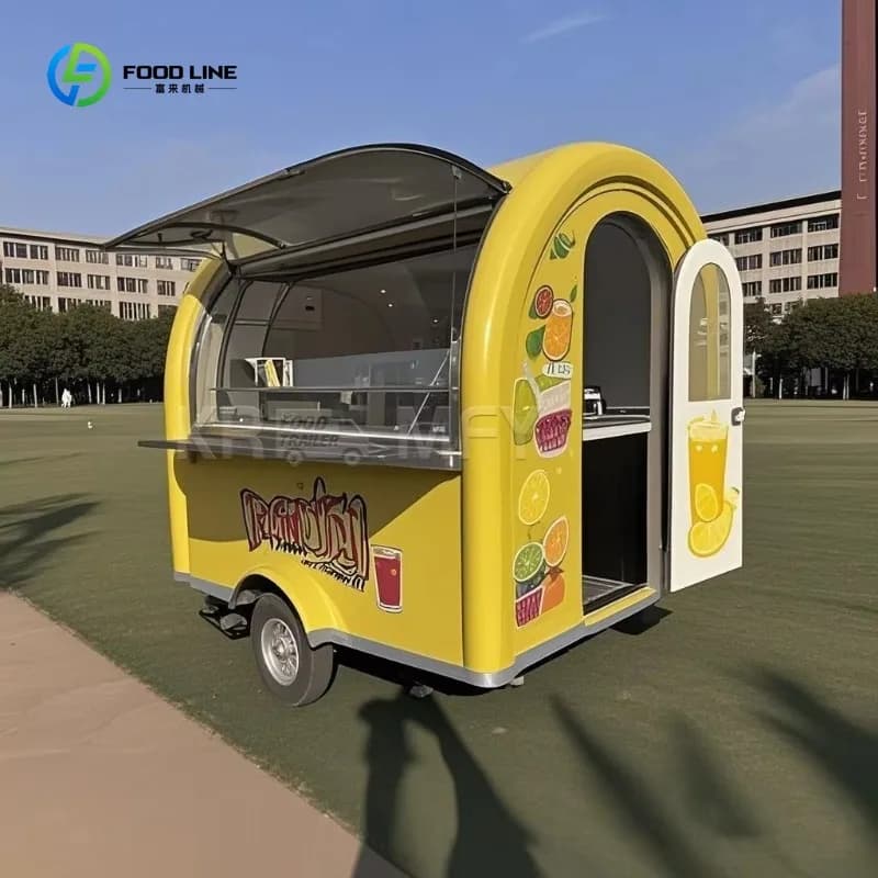Camion de nourriture de restauration de remorque de RV de cuisine mobile moderne franchisé 2025