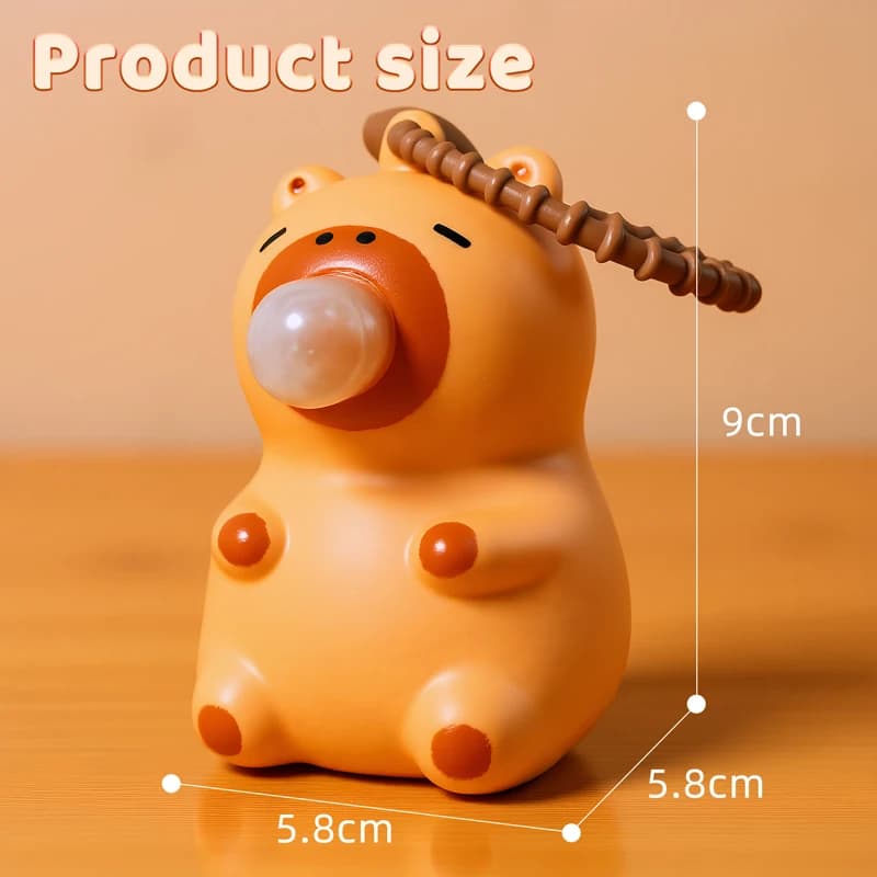 Jouet à pincer Capybara, jouet anti-stress amusant qui souffle des bulles, décoration pour sac à dos