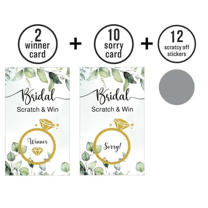 12/24 cartes en papier pour jeux de mariage, cartes de tombola, cartes pour jeux de douche nuptiale,