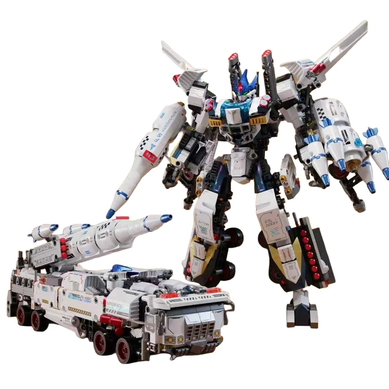 JAKI transformé Mecha militaire Missile voiture fusée modèle de voiture assemblage, blocs de constru