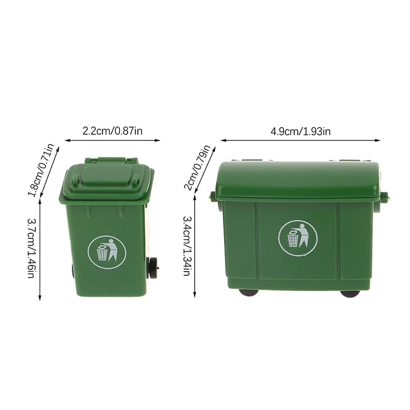 1 ensemble 1:12 maison de poupée Miniature poubelle jouet Mini saneur poubelles modèle Simulation po