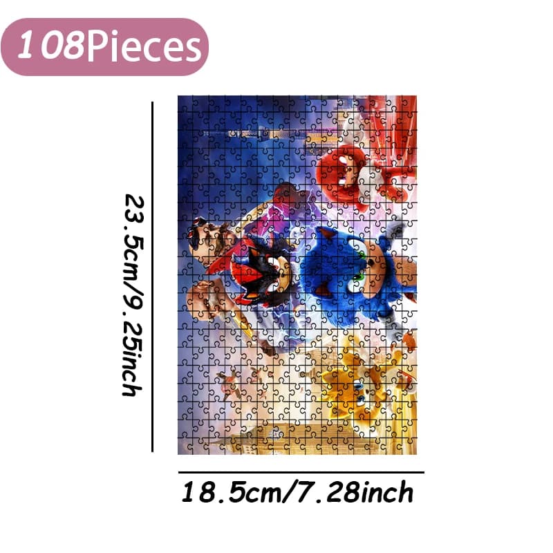 Puzzle Sonic the Hedgehog 108/200/300/500/1000 pièces en bois, puzzle de haute qualité, cadeau amusa