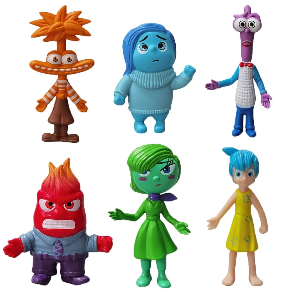 Figurines d'action émotionnelles Riley Inside Out en PVC, lot de 6, jouets décoratifs de dessins ani