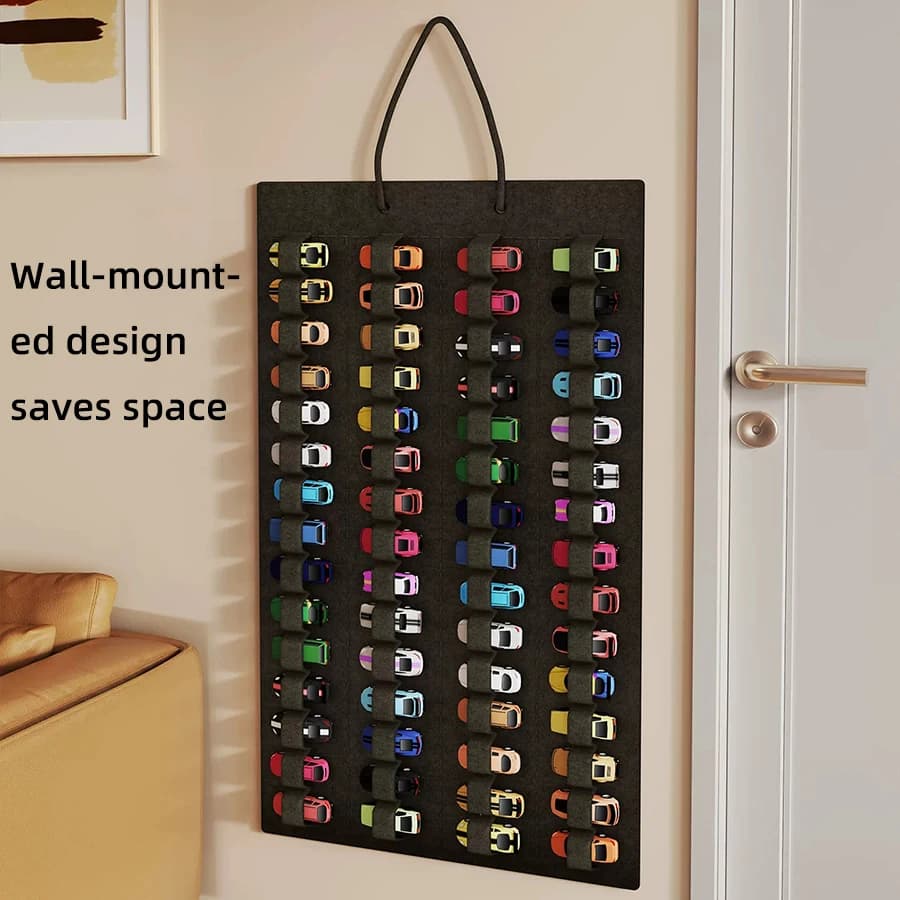 Organisateur de rangement suspendu pour voitures miniatures, présentoir en feutre pouvant contenir j