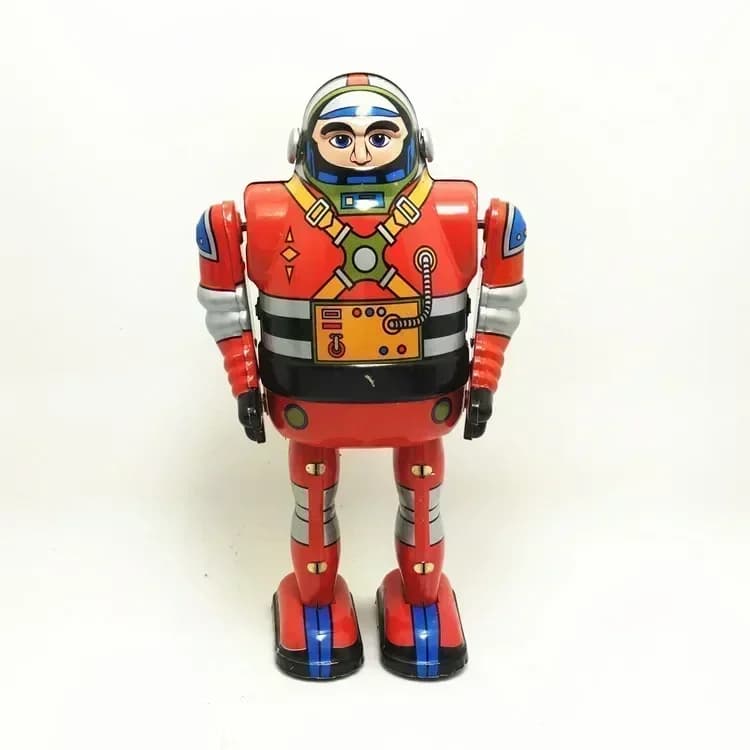 Jouet mécanique classique en métal, étain de marche, astronaute, Robot d'astronaute, Collection de r