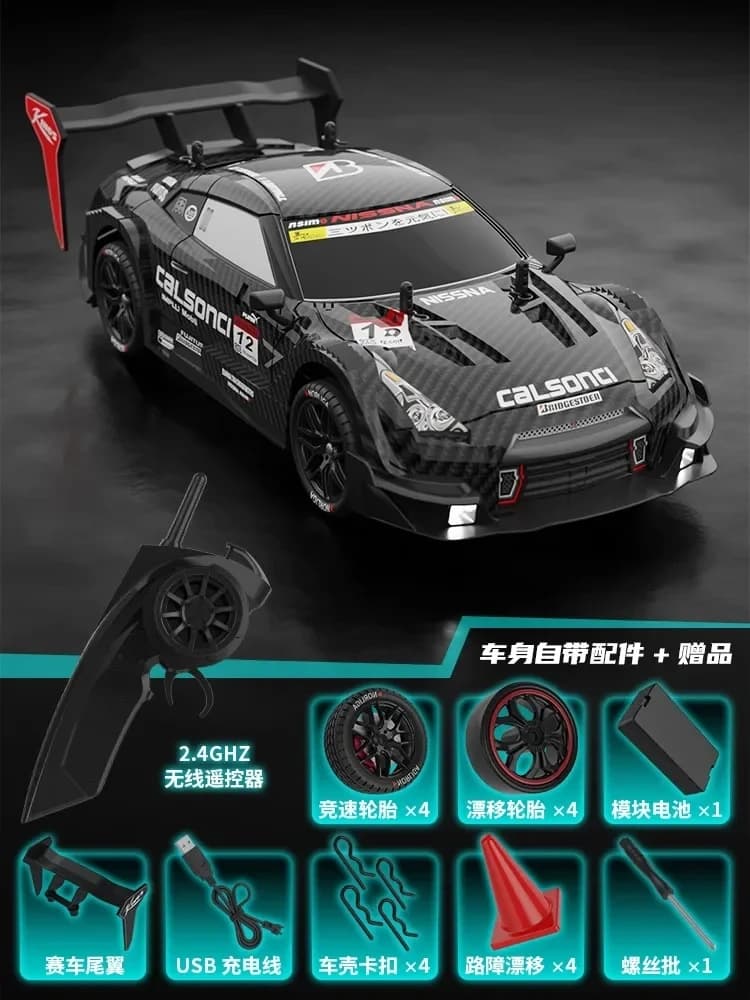 Voiture de course à dérive GTR 2.4G avec véhicule télécommandé radio tout-terrain de championnat 4WD