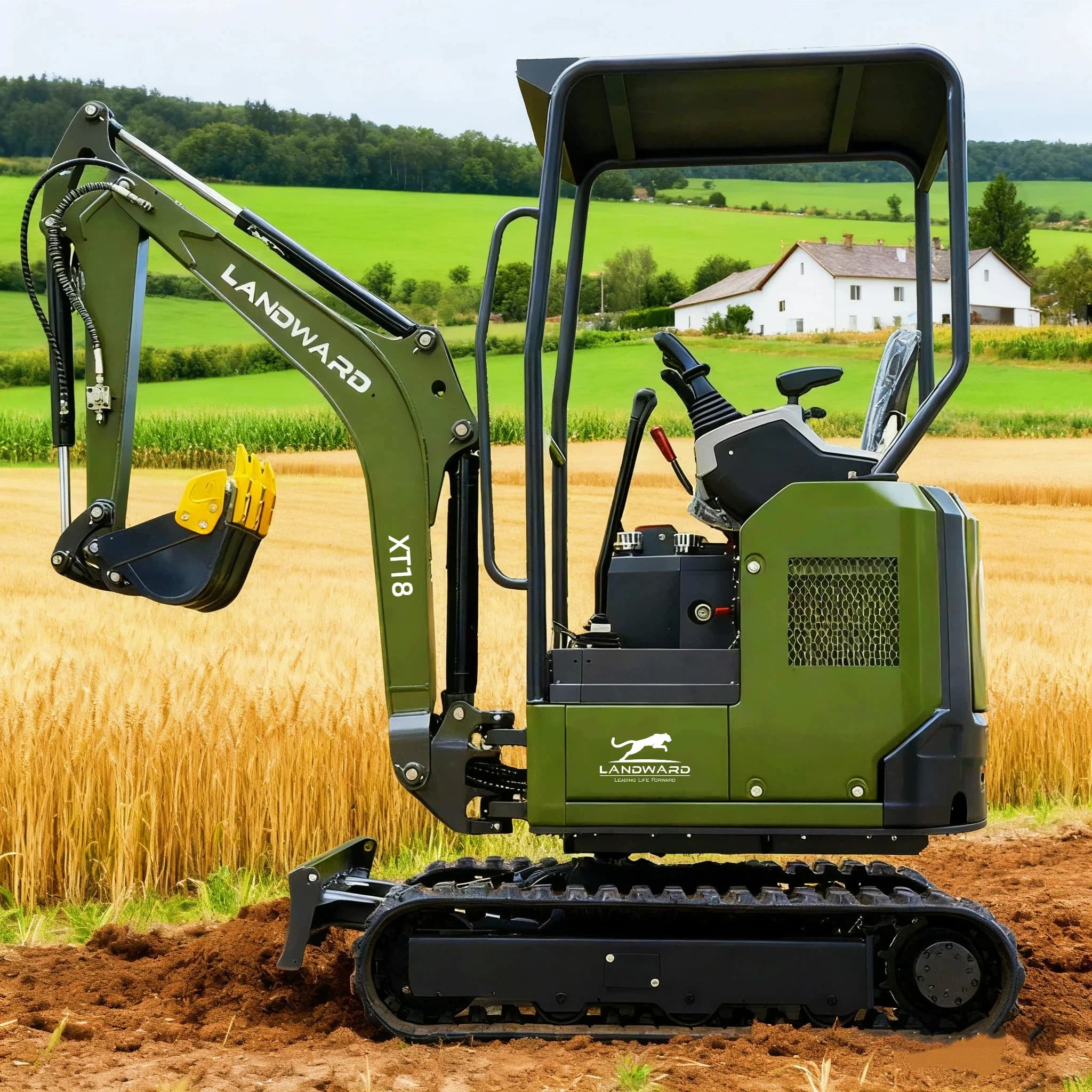 Mini-pelle agricole de 1.8 tonnes, petite micro-pelle sur chenilles de 2.5 tonnes, EPA/CE, 1800kg, h