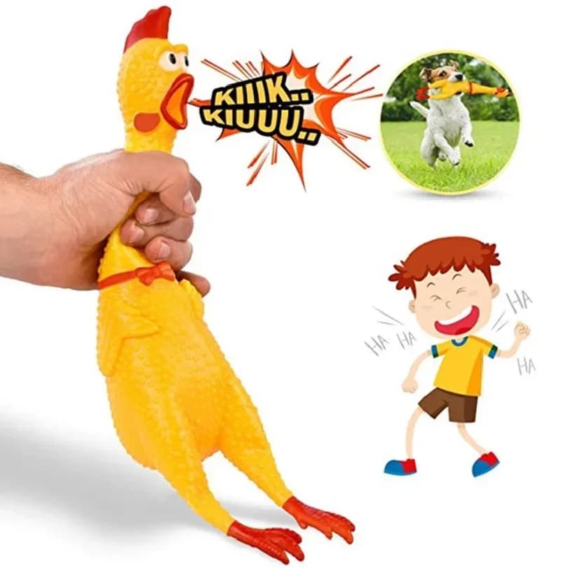 Jouet sonore Poulet qui crie pour animaux de compagnie et chiens, outil de décompression couineur, P