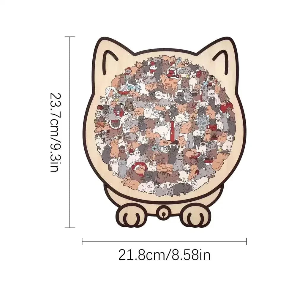 Puzzle en forme de chat de couleur Morandi, 135 pièces, avec cadre de Silhouette de chat, pièces de 