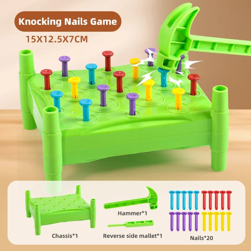 KNYYSECQ Jeu de marteau à clous pour enfants, jouet de bureau pour l'entraînement de la concentratio