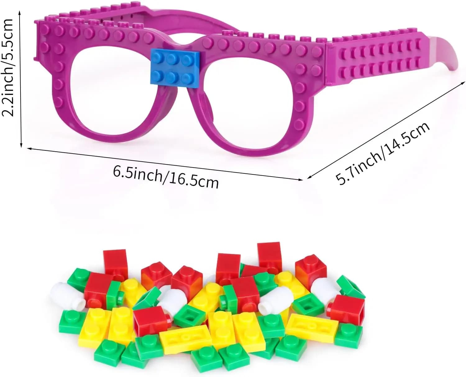 Bricolage briques de construction lunettes blocs de construction jeux pour enfants blocs de construc
