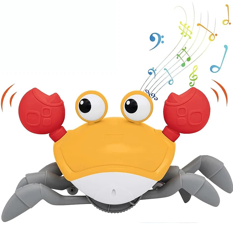 Jouet de bébé crabe rampant, crabe interactif musical pour le temps sur le ventre des nourrissons, c