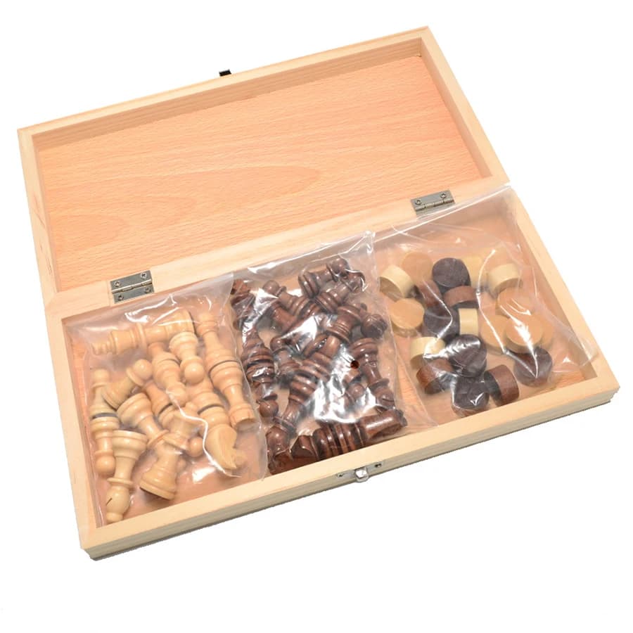Échiquier pliable 2 en 1, rangement Portable, jeu d'échecs en bois, jeux éducatifs, cadeaux de noël 