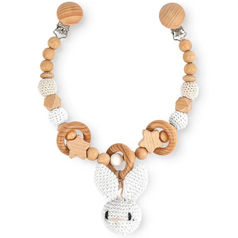Pendentif landau pour bébé, hochet, anneau de dentition en bois, hochets suspendus pour lit de bébé,