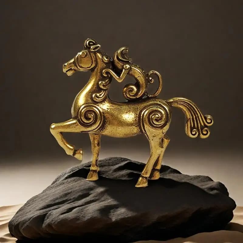 Figurines de cheval Feng Shui en laiton, année du cheval, Miniatures, bénédiction de votre carrière 