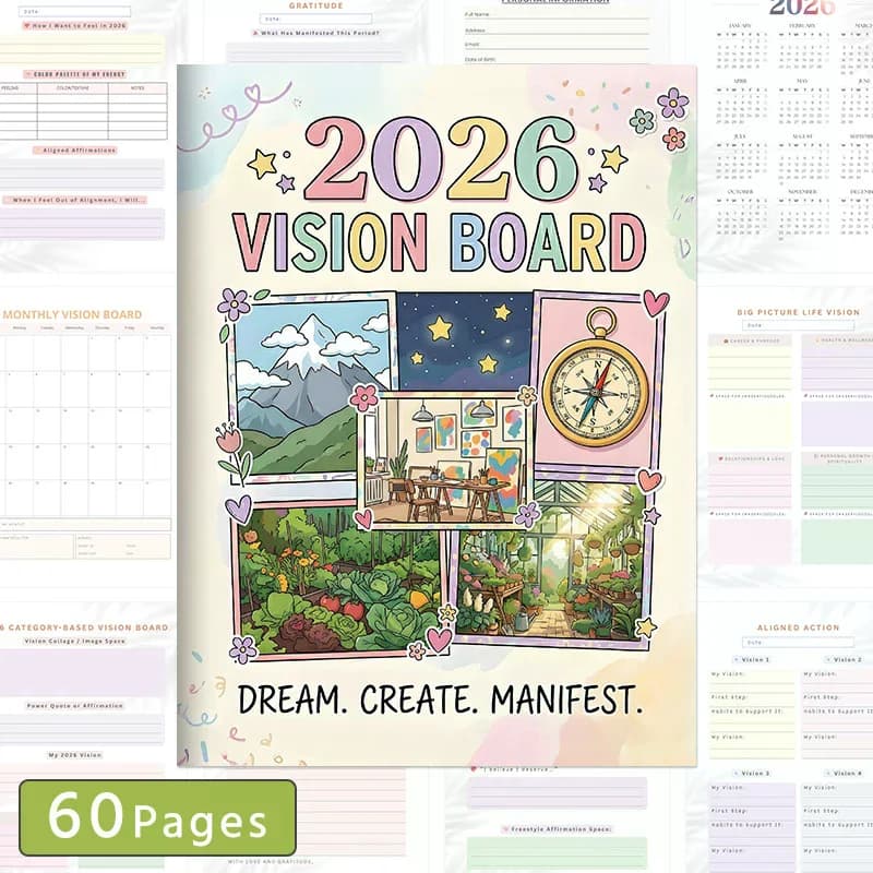 2026 Vision Board And Goal Planner: Manifest Your Best Life With Monthly & Quarterly Strategic Plann