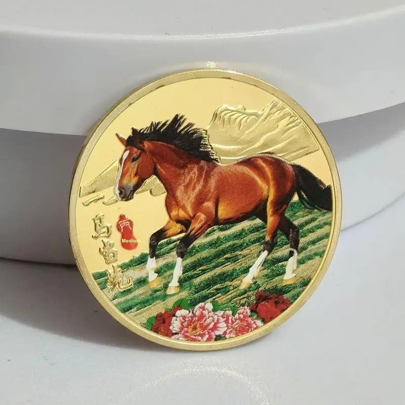 2026 année du cheval pièce commémorative cheval du zodiaque pièce d'or et d'argent 2026 Souvenir du 