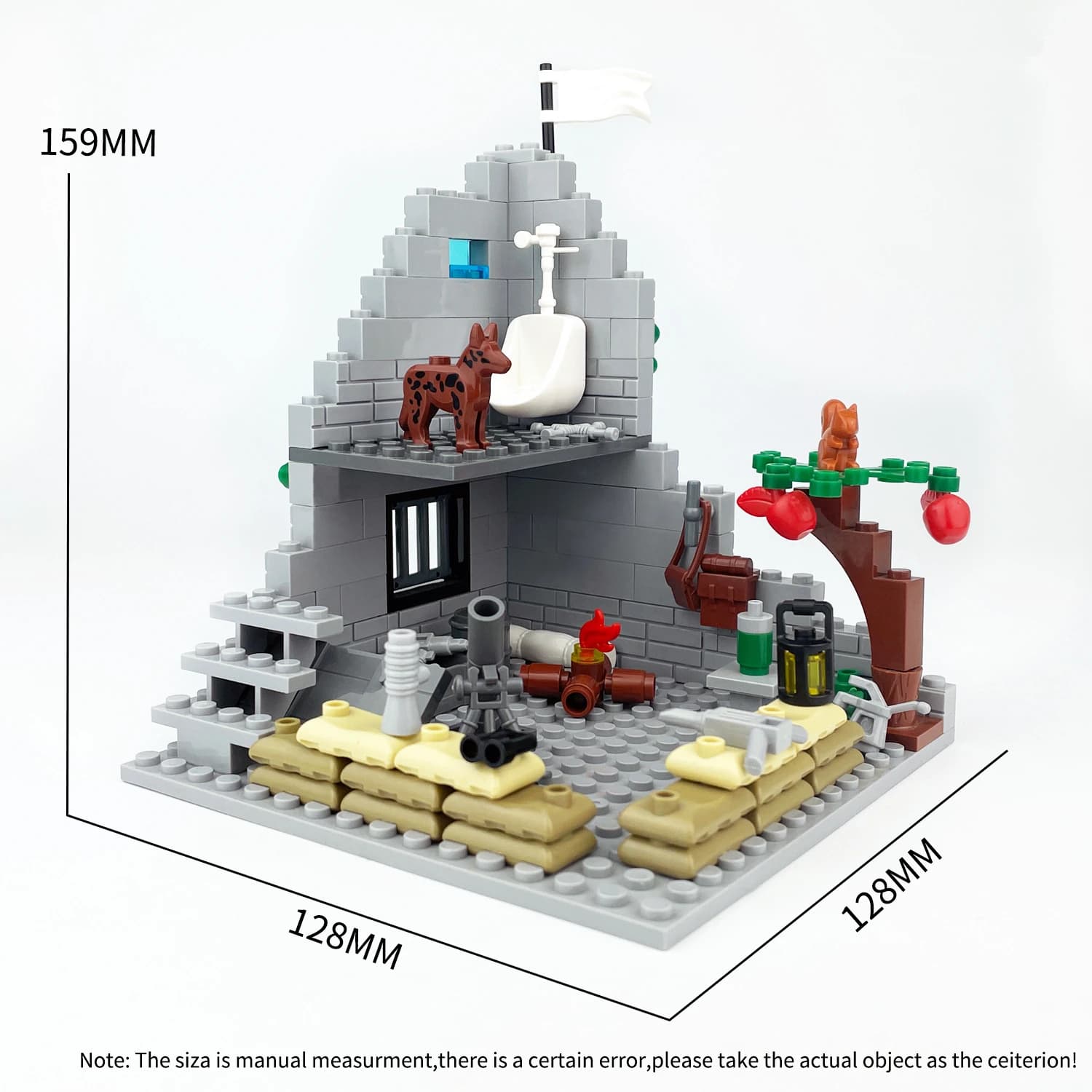 Blocs de construction MOC pour enfants : Scène de ruines de bataille de la rue de Berlin, soldats mi