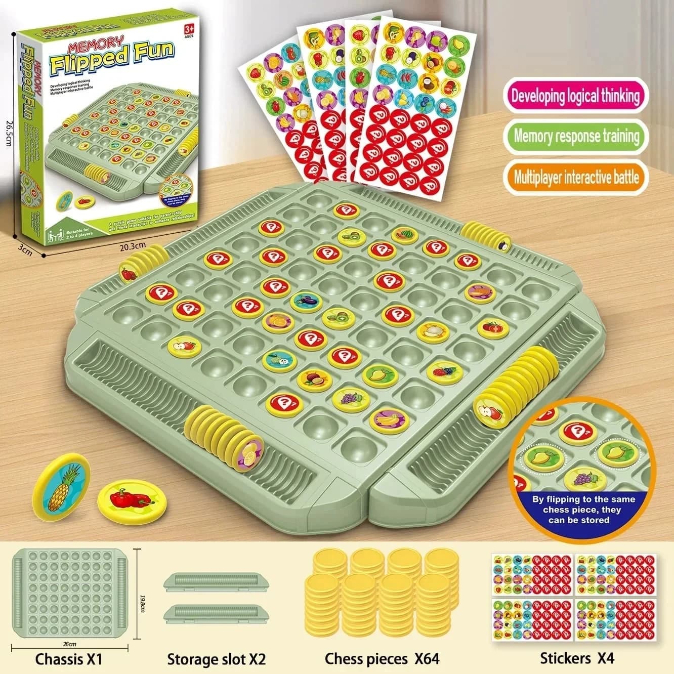 Jeu d'échecs à rabat de fruits, jeu d'échecs de défi, jeu de société de stratégie, pensée logique, j