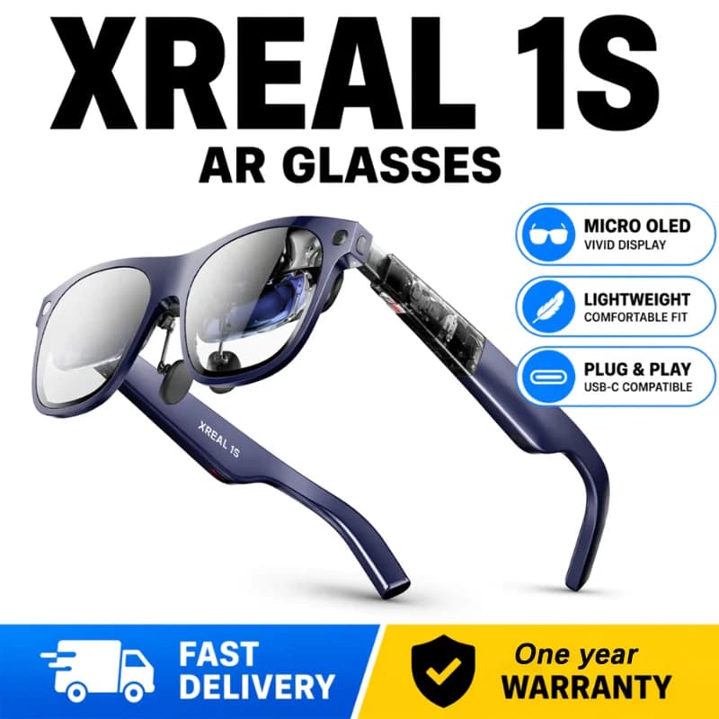 Lunettes AR XREAL 1S, écran virtuel de 500 pouces, puce X1, lunettes intelligentes 3D XR, 52 °   FOV